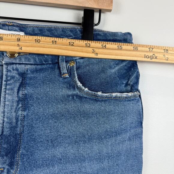 Good American Jeans Women 10/30 Blue Denim Curve Straight Leg Distressed GCS144T - Picture 8 of 9